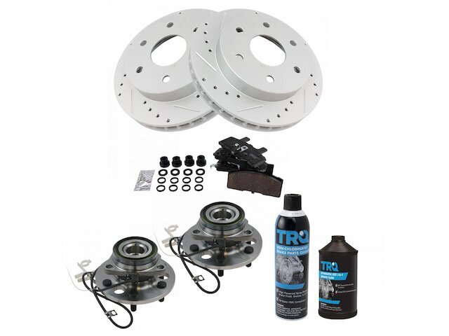 Front TRQ Brake Pad and Rotor and Wheel Hub Kit fits GMC K2500 1995 96RNJW
