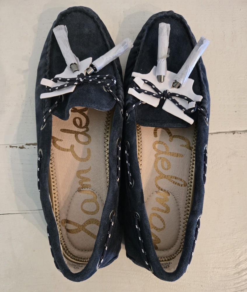 Sam Edelman Fantine 8.5 Womens Leather Navy Slip ons. NWOT.