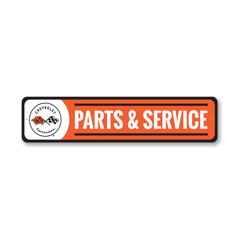 Corvette Parts and Service Metal Sign