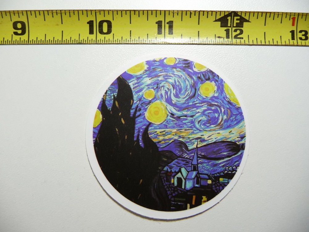 VINCENT VAN GOGH CLOSE UP STARRY NIGHT CIRCLE DECAL STICKER CLASSIC ARTIST