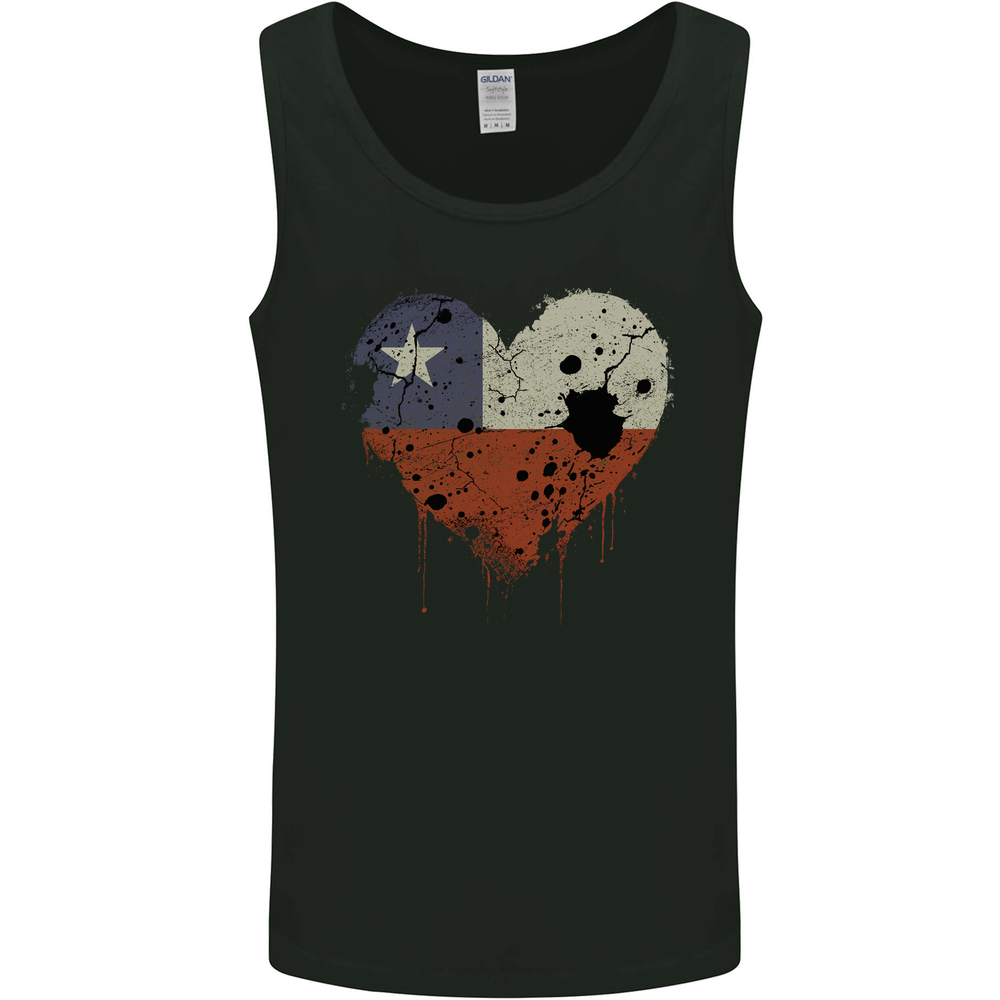 Love Chile Flag Chilean Day Football Mens Vest Tank Top