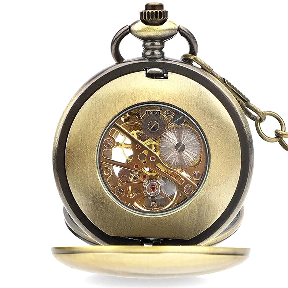 Portable Zinc Alloy Mechanical Vintage Pocket Watch Ideal Gift Valentine's Day