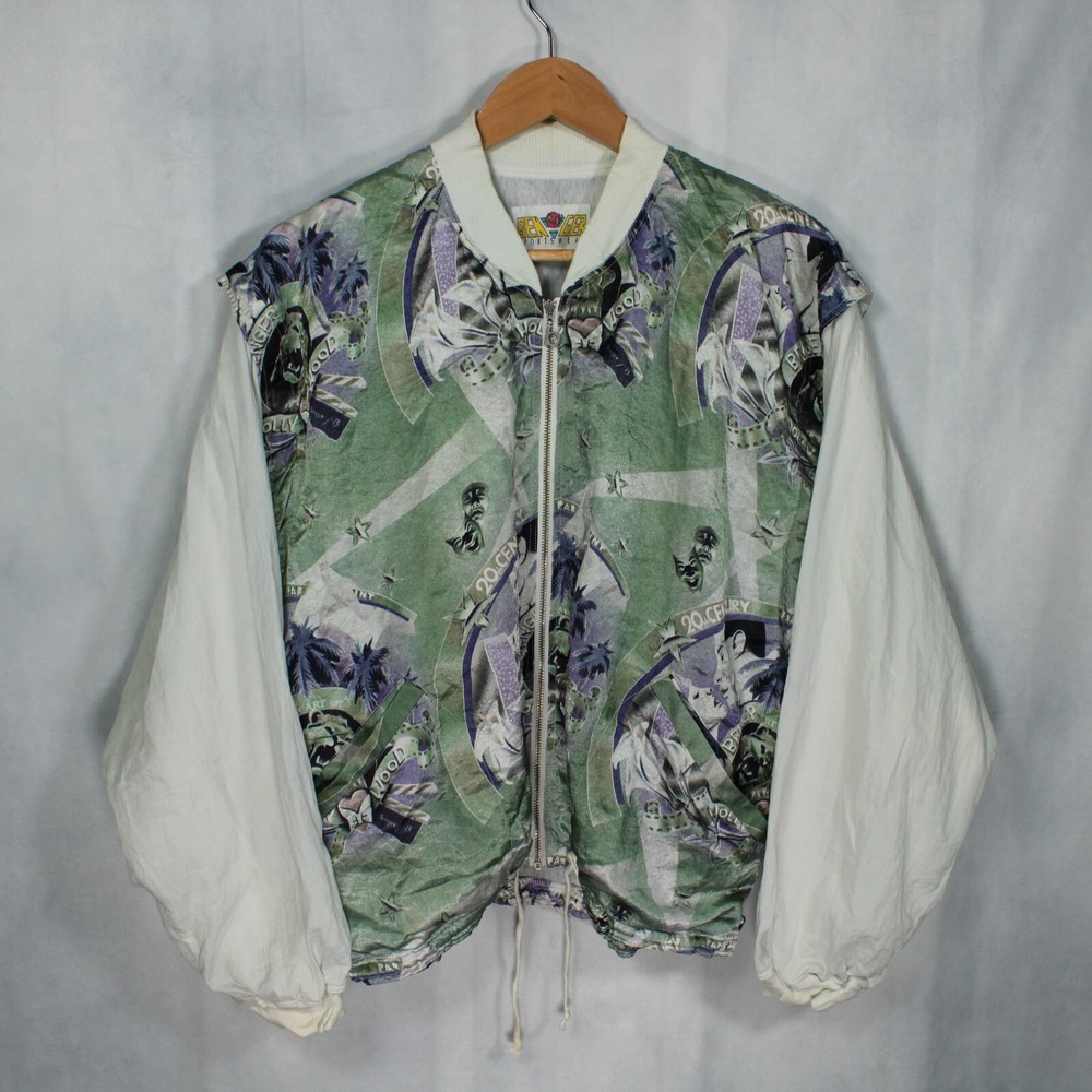 Artistic 70s movie theme workout jacket Womens Oversized Large Lightweight Zip