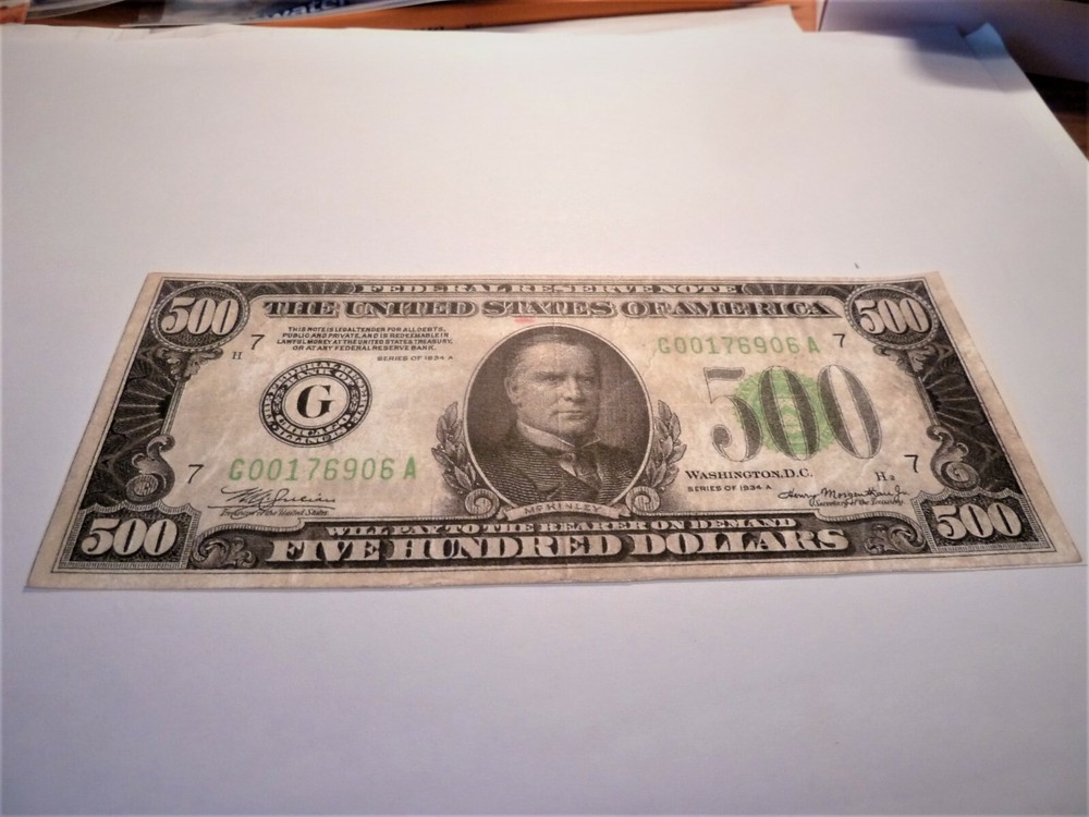 ONE SIDED $500 US  BANKNOTE  1934  for display only