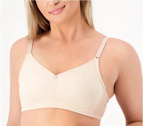 Breezies Jacquard Back Smoothing Wirefree Bra (Sunbeige, Size 34 C) A473390