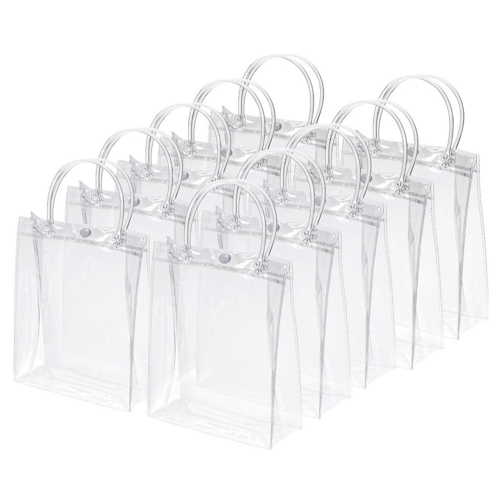 10Pcs Clear PVC Gift Bags, 13.4