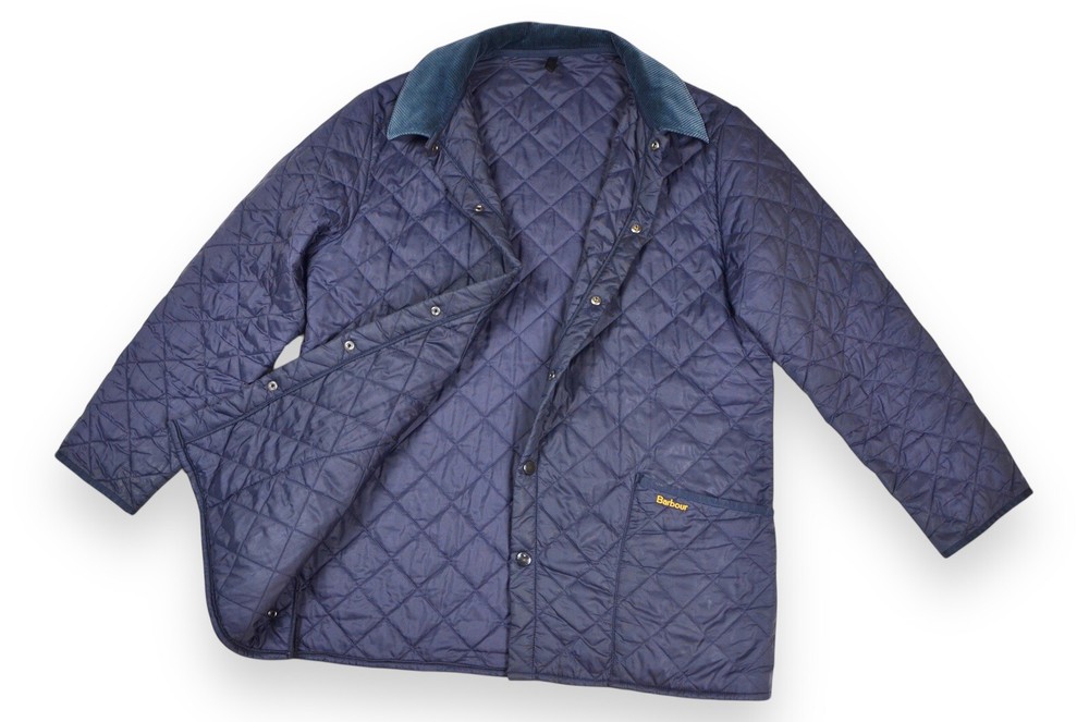 Barbour Liddesdale Quilted Jacket for Men Blue Size XL Made in England  