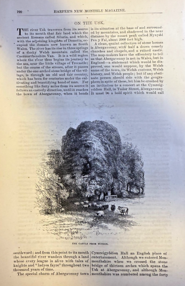 1877 Usk River King Arthur's Round Table Usk Castle Newport Castle St Woolos