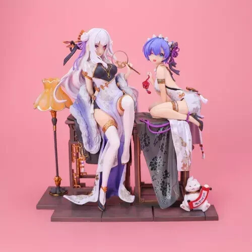 2ps 24CM Cheongsam Girl Anime Figure PVC Toy No box,as Gifts,New