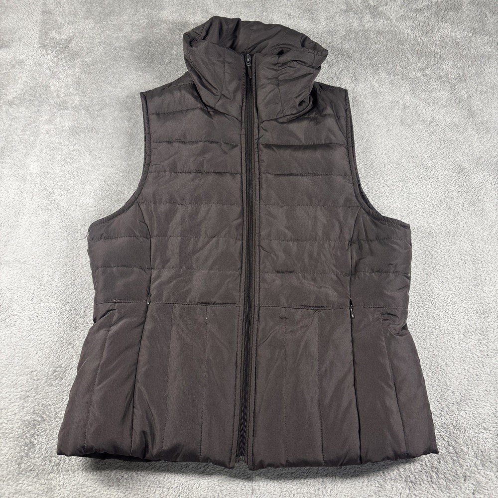 Kenneth Cole Reaction Women's Puffer Vest Full Zip Pockets Down Fill Brown M-image