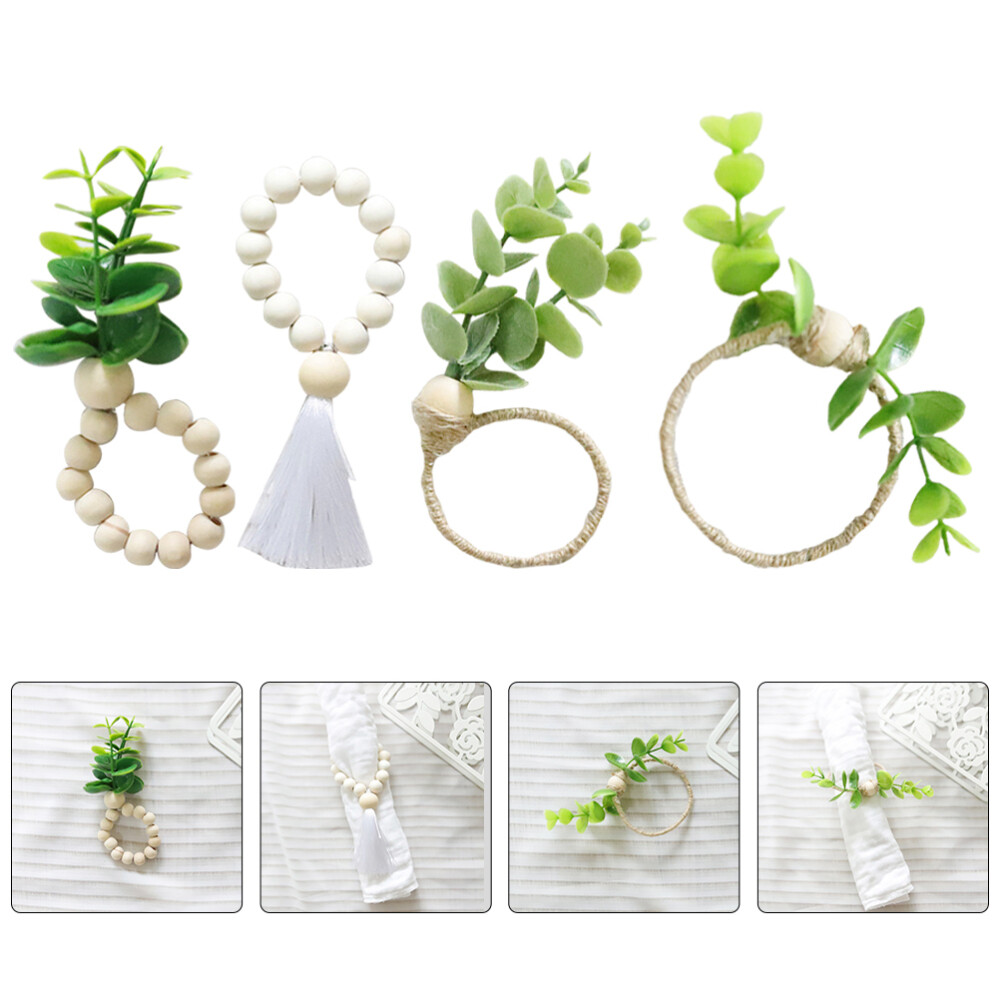 4 Pcs Hotel Napkin Ring Party Serviette Buckle Flatware Cutlery