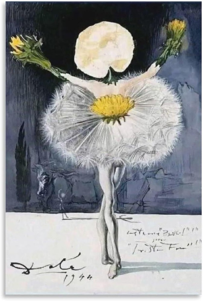 Dance of Dandelions Salvador Dali Poster Poster Decorative Painting Canvas Wall