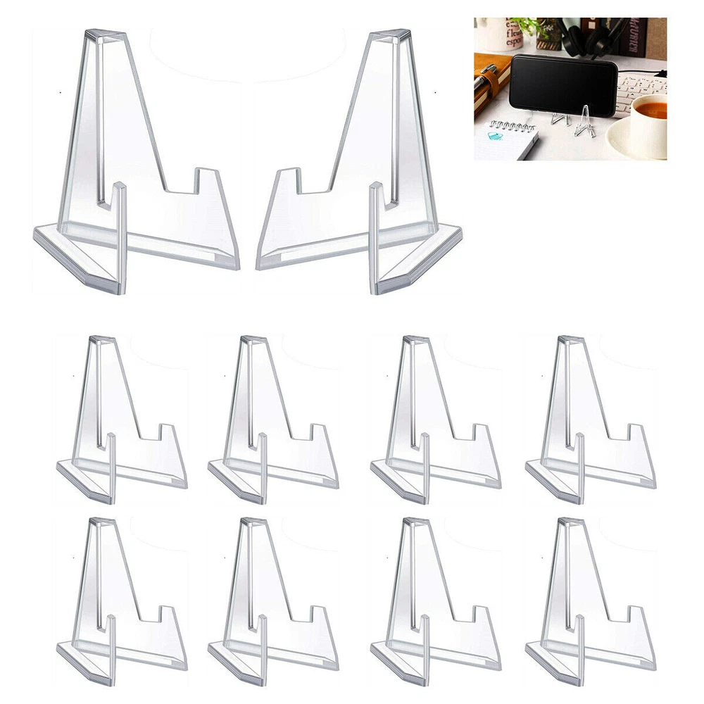 10-50pcs Clear Acrylic Card Stands for Sports Coins Trading Display Holder