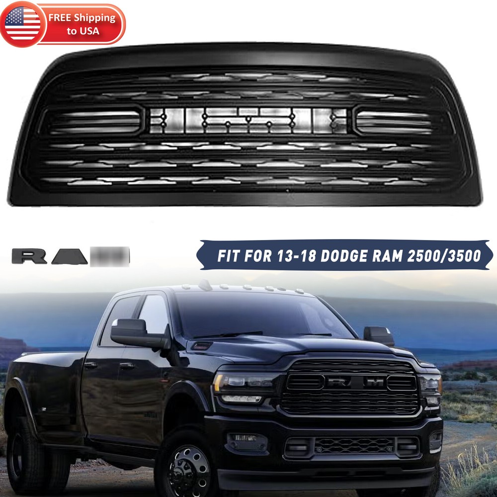 Front Grille Fit For 2013-2018 RAM 2500 3500 4500 Limited Style Grill W/Letters