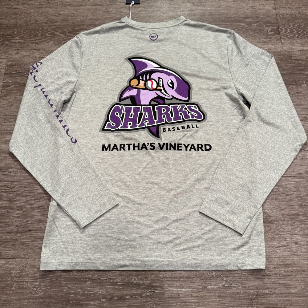 Vineyard Vines Mens Sharks Graphic Baseball Performance Tee Size Small