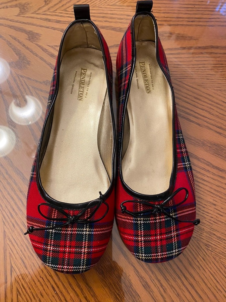 Womens Pendleton Tartan Plaid Ballet Flats