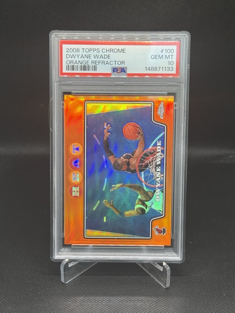 2008 Dwyane Wade Topps Chrome Orange Refractor /499 PSA 10 #100 Gem Mint