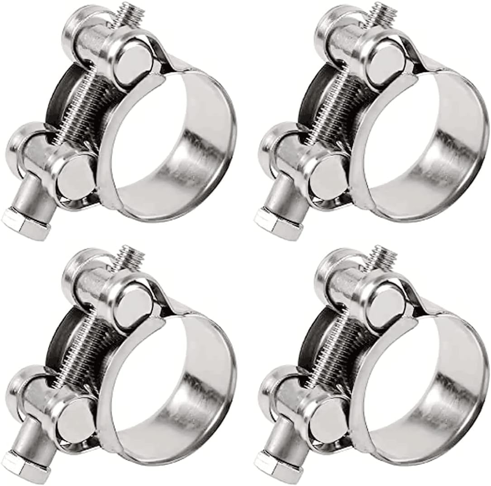 T-Bolt Hose Clamps, Adjust Tube Clamps 23-25Mm 304 Stainless Steel Heavy Duty Pi