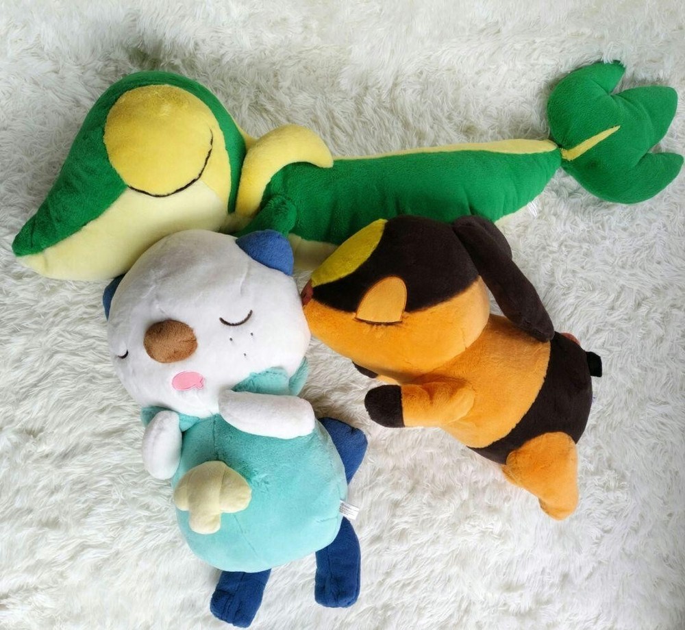Pokemon Center Japan Snivy Oshawott Tepig Sleeping Big Plush Set Happy New Year-image