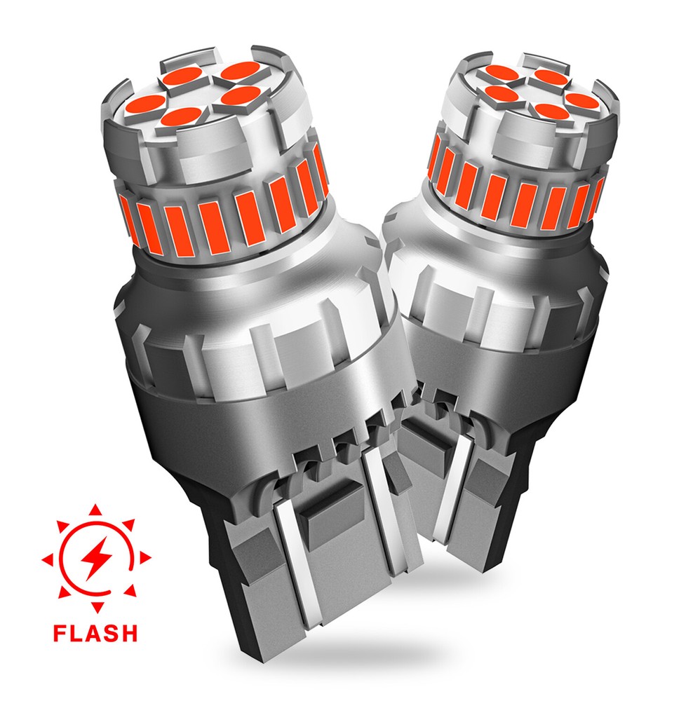 7443 LED Strobe Flashing Blinking Brake Tail Light Parking Safety Warning Bulbs