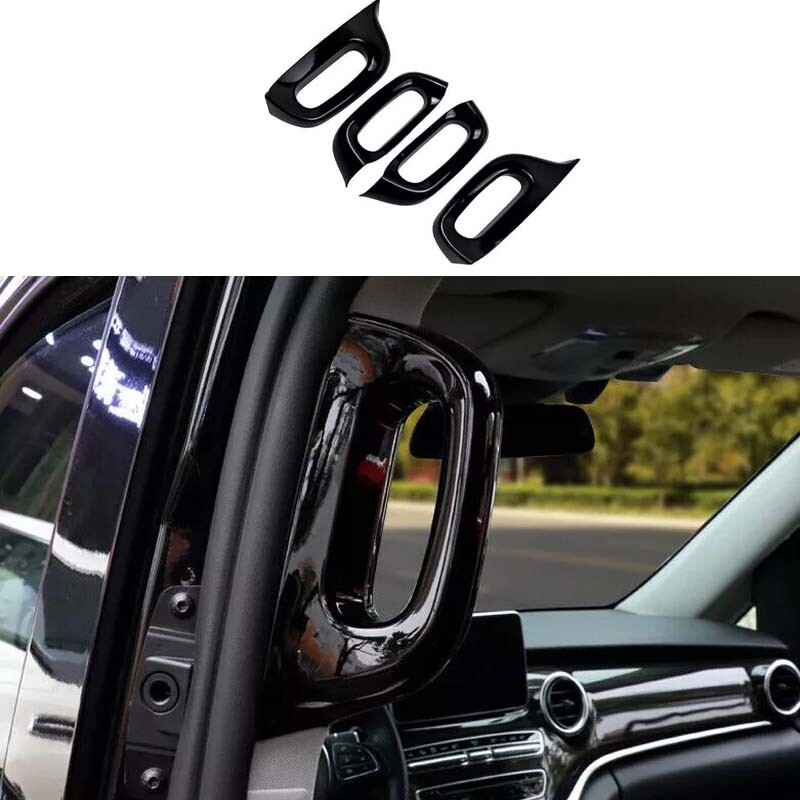 Fit For Benz V-Class Bright Black 2017-2020 Car Interior Door Armrest Strip Trim