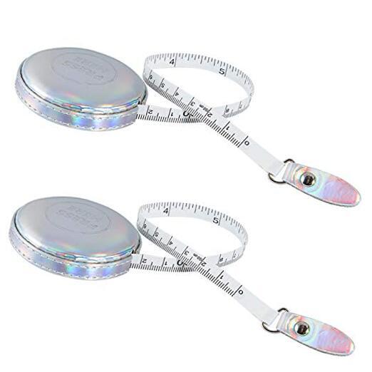 2 Pack Tape Measure Leather Retractable Body Measuring Tape 150 cm Round-silver