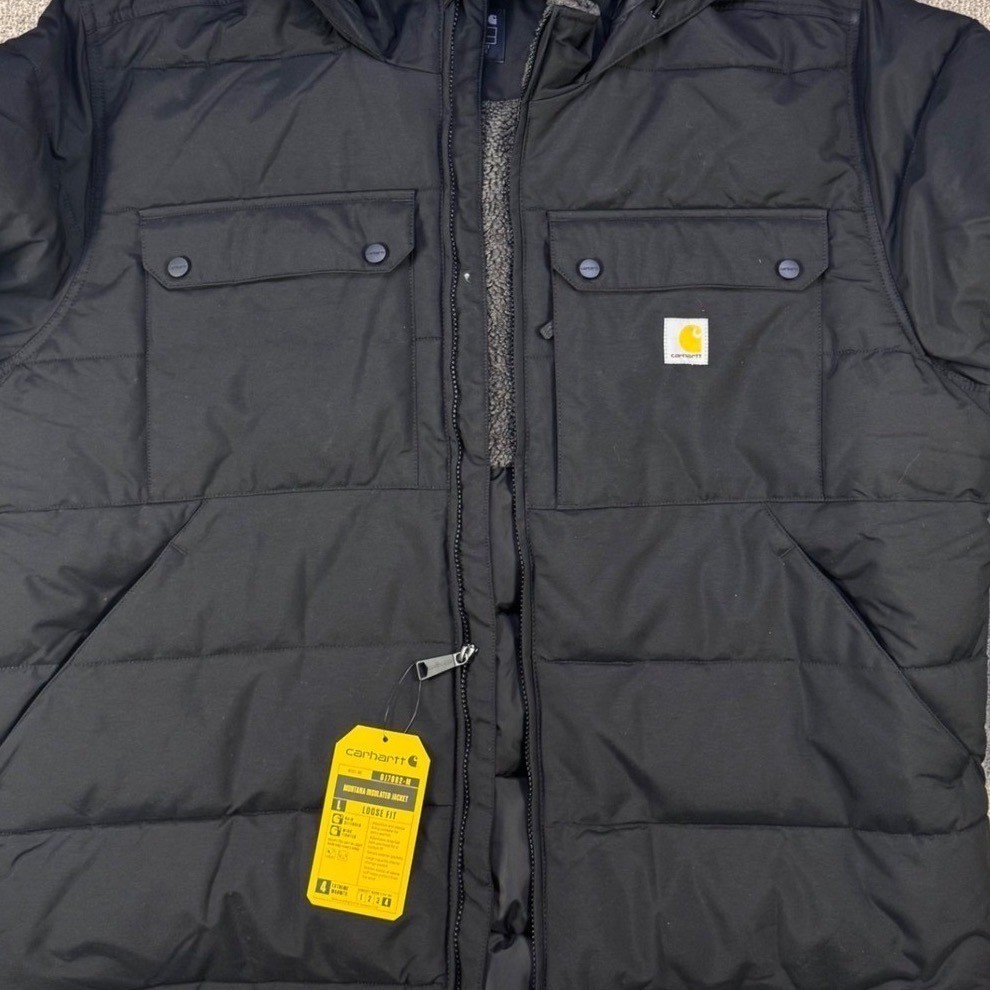 Carhartt Montana Insulated Jacket Mens 2XL Black Rain Defender Hooded NWT Coat