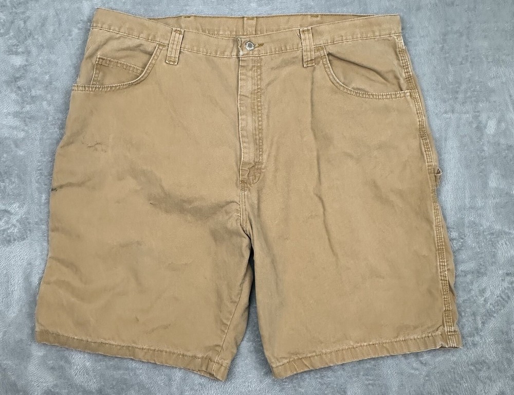 Wrangler Shorts Mens 42 Brown Carpenter Canvas Authentic Issue Utility Work READ