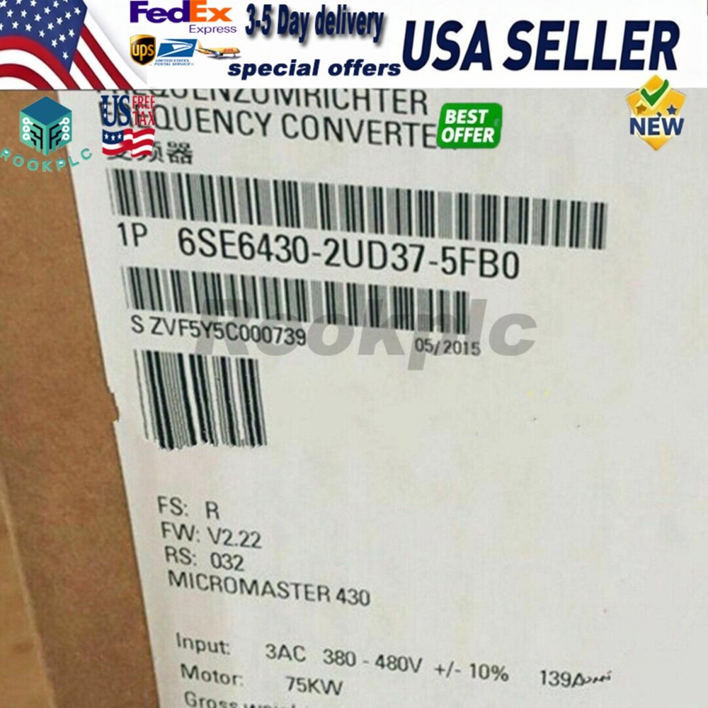 New Siemens 6SE6430-2UD37-5FB0 6SE64302UD375FB0 MICROMASTER430 without filter