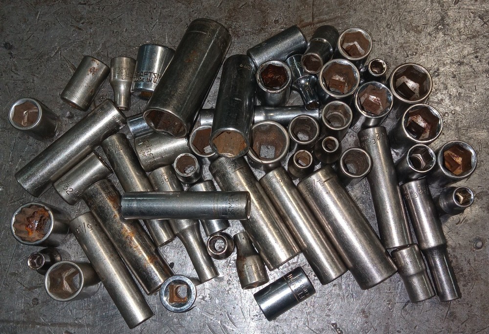 Lot Of  50 + 1/4 Inch Drive Sockets Craftsman, & Stanley