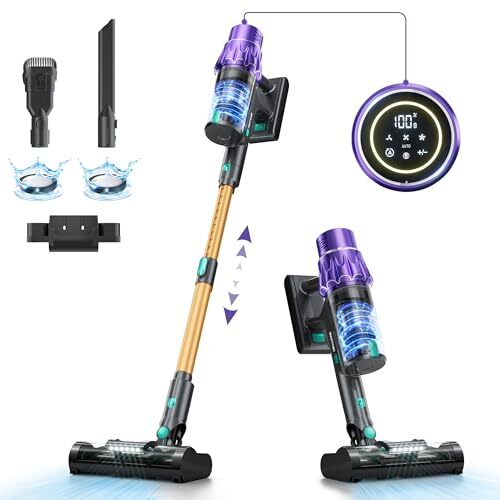 Cordless Vacuum Cleaner, Vacuum Cleaners for Home 560W 45Kpa Powerful Suction...