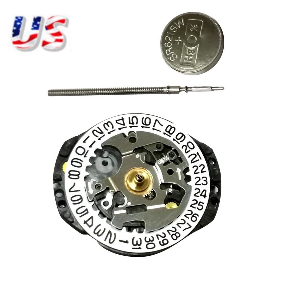 3-Hand Date Quartz Watch Movement VX82 VX82E Battery Replacement for Japan