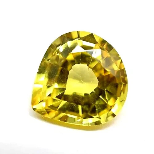 10.69 Ct Natural Pear Yellow Sapphire Loose Gemstone VVS Certified