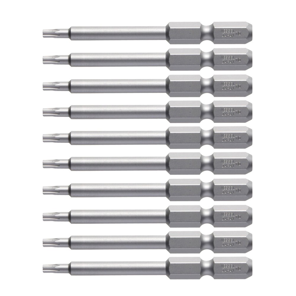 VESSEL 10-Piece T10 x 65mm Torx Bit Set with V-ZP Coating