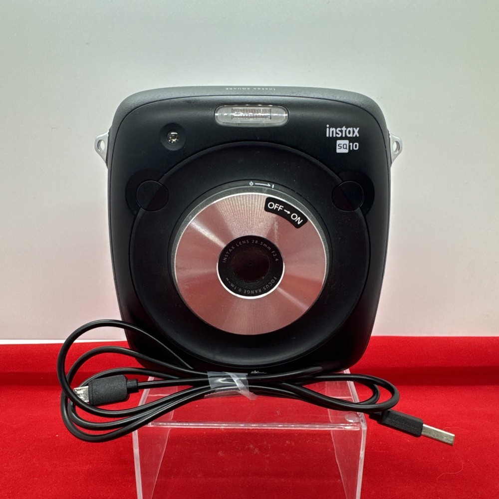 FujiFilm Instax SQ10 Square Instant Camera Black with Charging Cord Tested Working