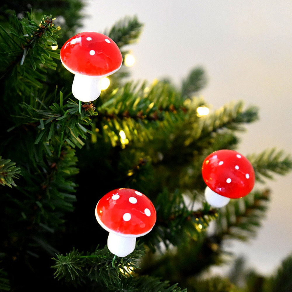 12 PCS Mushroom Tree Ornaments Toadstool Christmas DIY Decorations Intuitive