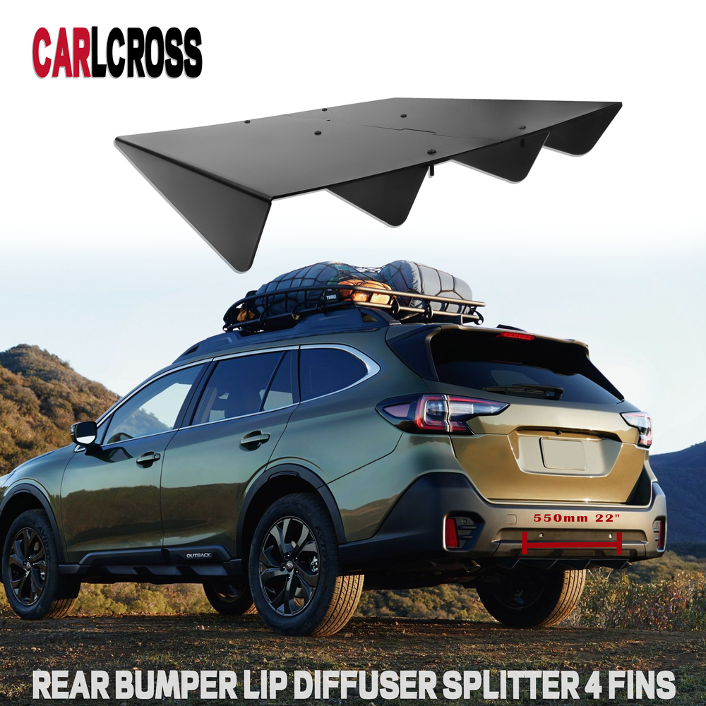 22x20 ABS Universal Black Rear Bumper Diffuser with 4 Fins for Mazda Subaru