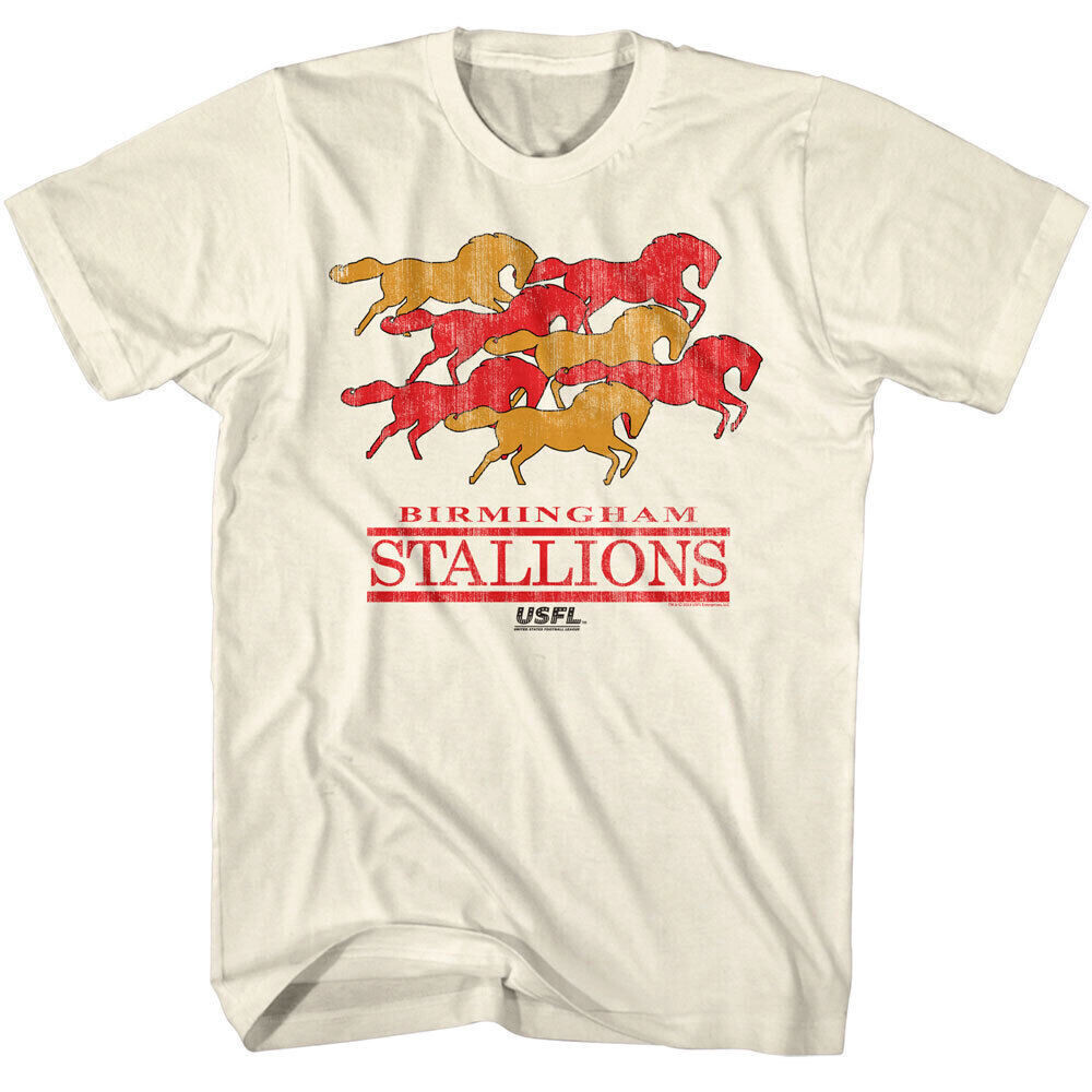 USFL Birmingham Stallions Herd Men's T-Shirt Horses Alabama American Football Le