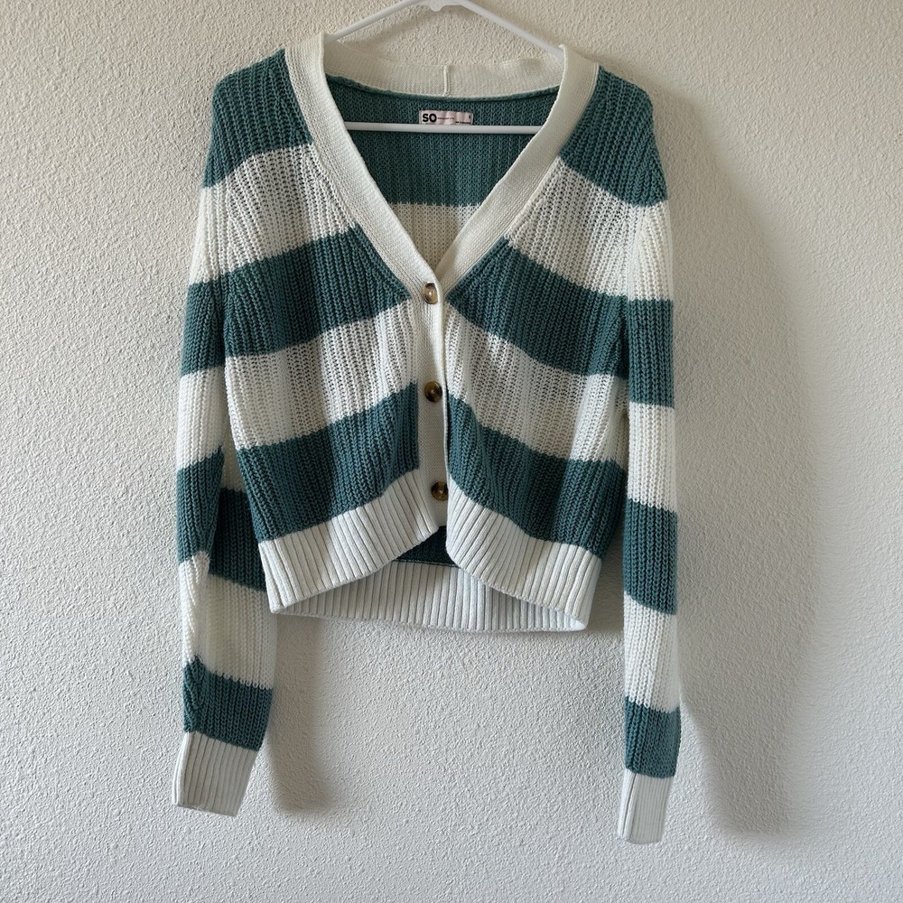 Preppy Striped Knit Cardigan for Women - Casual Button Front School Style