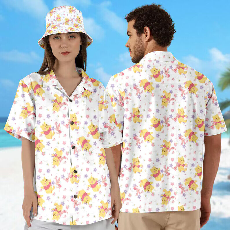 Pooh And Piglet 3D Hawaii Shirt MOTHER DAY GIFT ALL OVER PRINT BEST PRICE