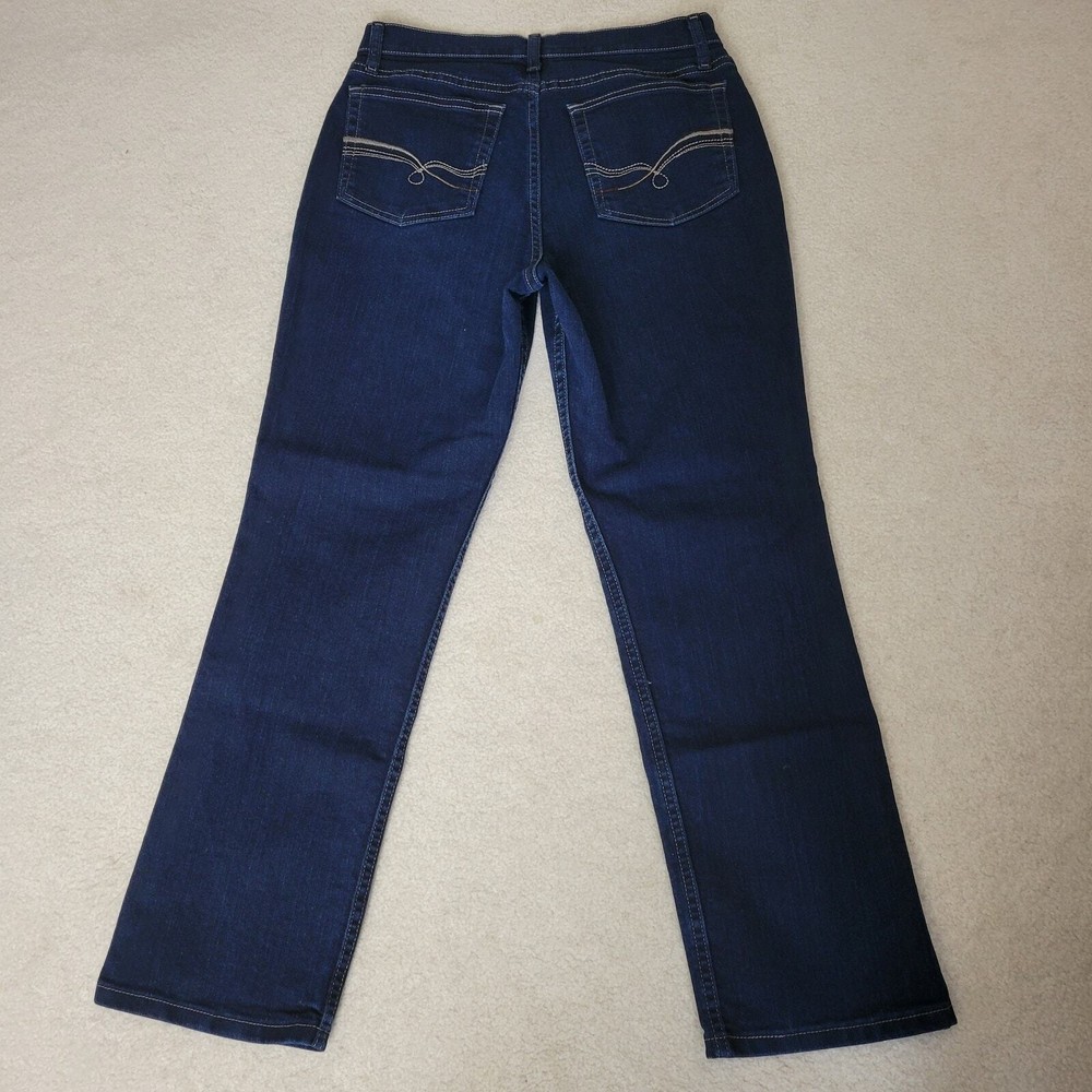 Lee Riders Indigo Size 10P Embroidered Pocket Straight Leg Denim Jeans