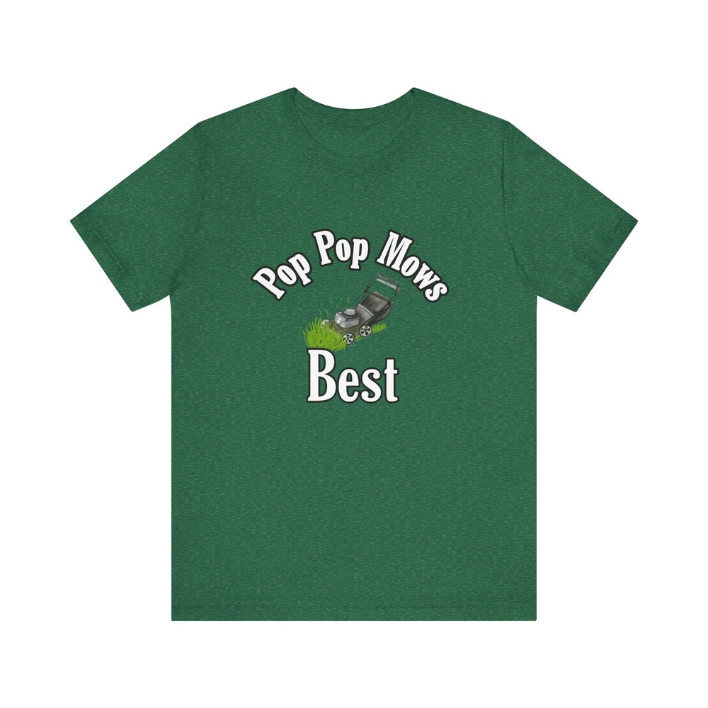 Fathers Day Mens Pop Pop Mows Best Jersey Short Sleeve Tee-image