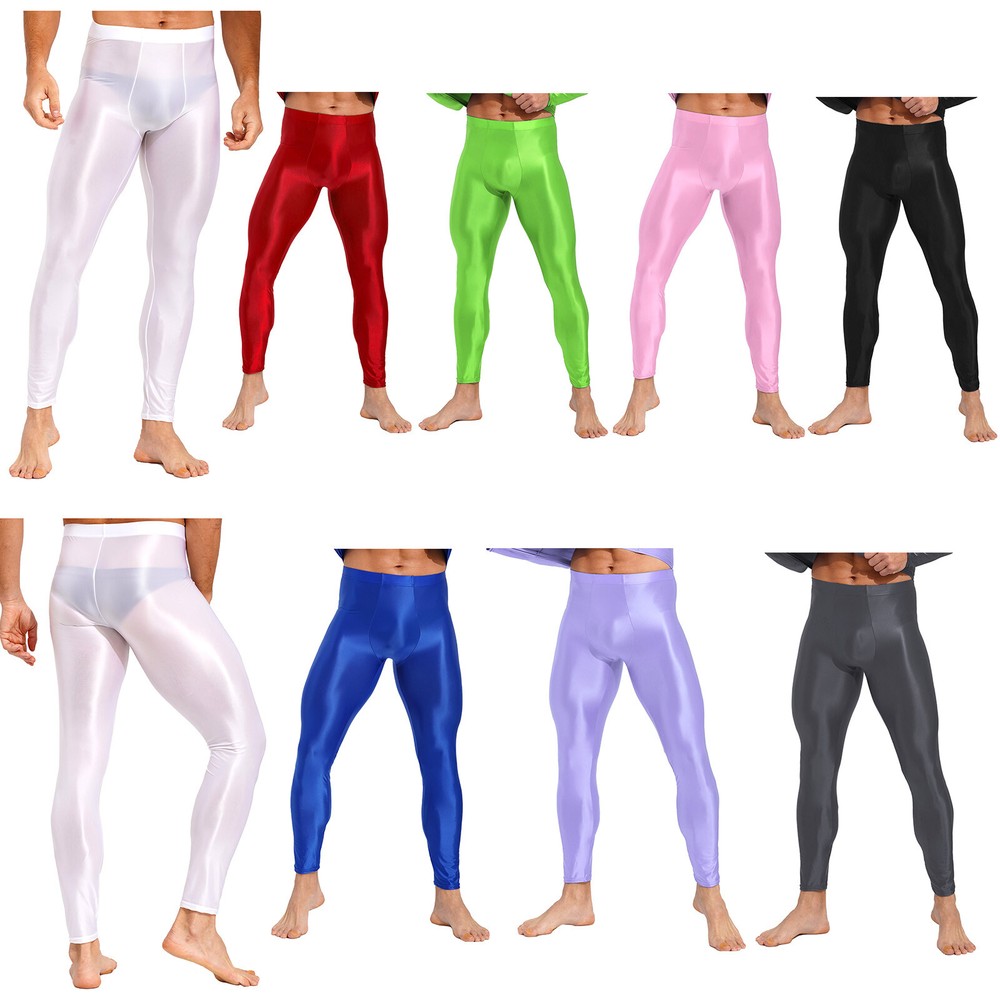 Men’s Solid Color Skinny Yoga Leggings for Comfortable Long Wear