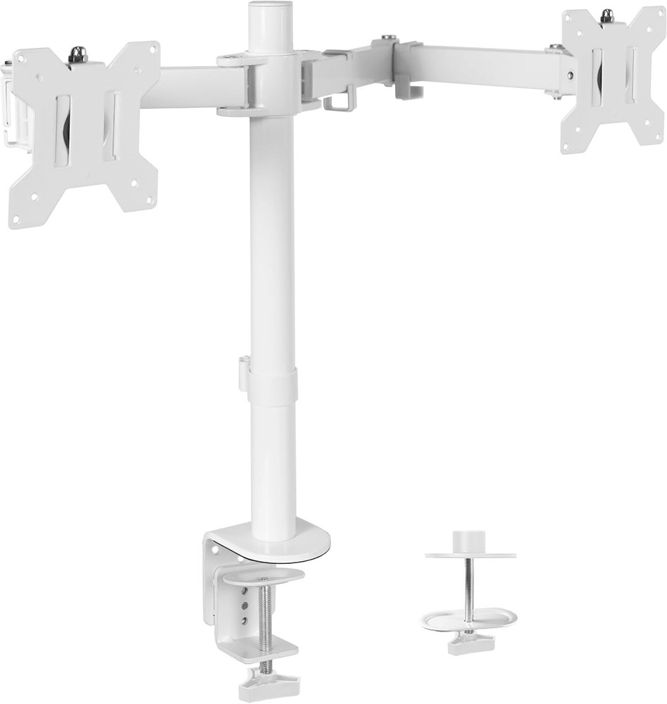 VIVO Dual Monitor Desk Mount, Heavy Duty Fully Adjustable Steel Stand, Holds 2
