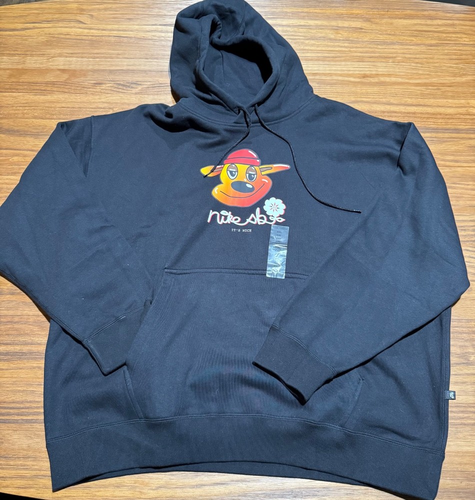 Nike SB Men's XXL Fleece Its Nice Graphic Black Skate Hoodie FD1136-010