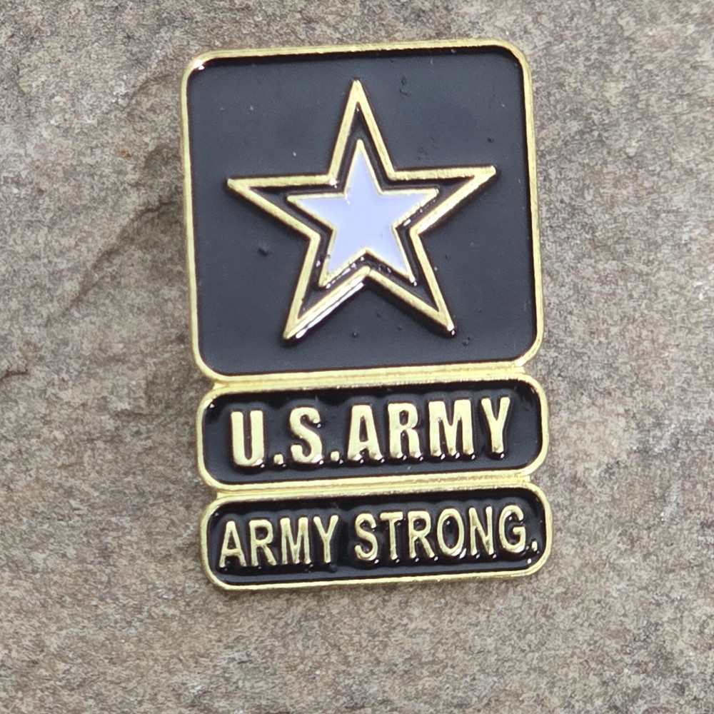 US U.S. Army Star Logo Army Strong Military Lapel Hat Pin