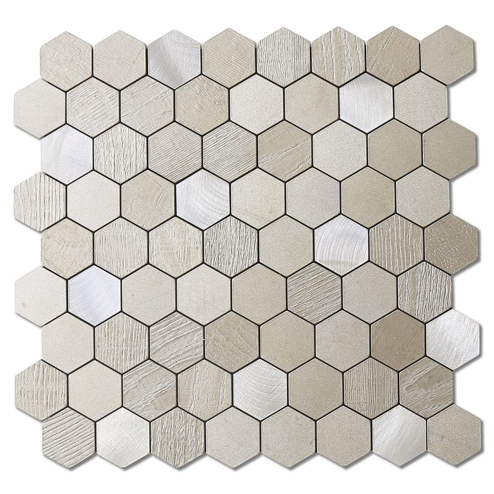 Hexagon Marble Peel and Stick Backsplash Tiles for Kitchen Self Adhesive Mosaic Wall Tile