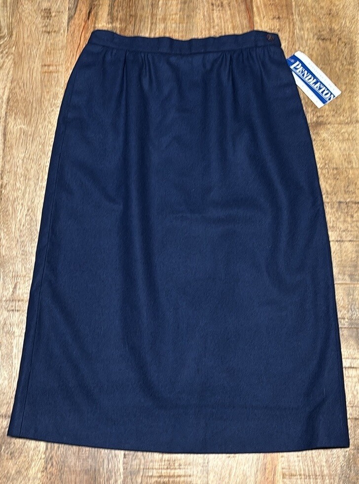 Vintage Pendleton navy blue wool skirt made in USA size 6 petite (5)