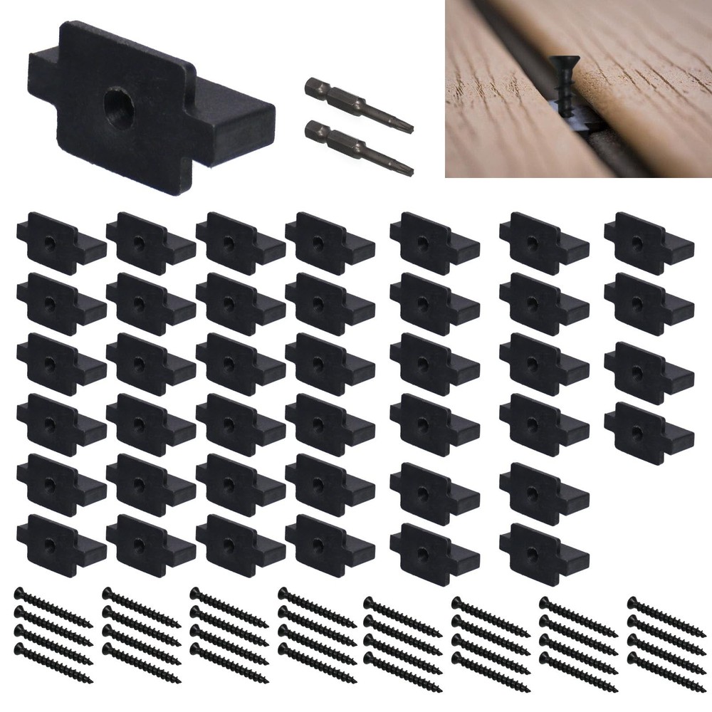 300PCS Universal Nylon Hidden Deck Fasteners T Clips for Secure Decking Installation