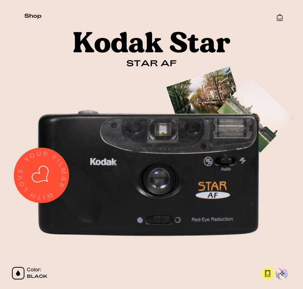 Kodak Star AF Vintage 35mm Point and Shoot Film Camera with Autofocus